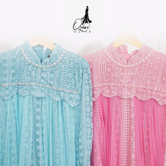 GAMIS OZIAS BROKAT ORCHID 09654 LD 105 I Gamis Lebaran Remaja I Gamis Kondangan muslimah Panjang Santai