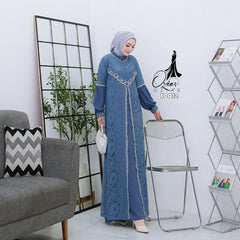 GAMIS OZIAS BROKAT ALYA 10012 LD 105 I Gamis Brokat Premium I Gamis Santai Wanita