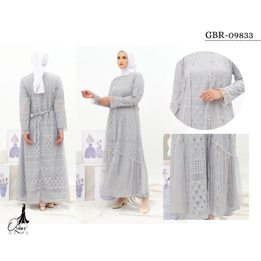 GAMIS OZIAS BROKAT BALIYA 09833 LD 105 I Gamis Kondangan Remaja I Fashion Muslimah Nyaman Panjang