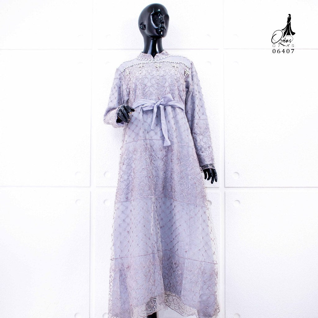 GAMIS OZIAS TILE FLORA 06407 LD 105 I Gaun Simpel Wisuda I Gamis Lebaran Muslim Nyaman