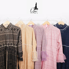 GAMIS OZIAS BROKAT PREMIUM 09630 LD 105 I Gamis Simpel Remaja I Gamis Lebaran Nyaman Mewah