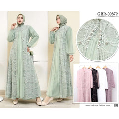 GAMIS OZIAS BROKAT HARUKA 3D 09872 LD 105 & LD 120I Gamis Remaja Muslimah I Fashion Muslimah. Fit Motif Nyaman Panjang Santai Wanita Dress Mewah 2XL