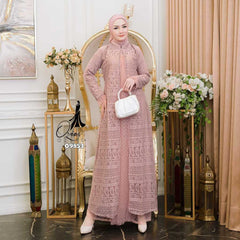 GAMIS OZIAS BROKAT KAGURA JUMBO 09853 LD 105 & LD 120 I Gamis Pengajian Simple I Fashion Muslimah Nyaman Panjang 2XL