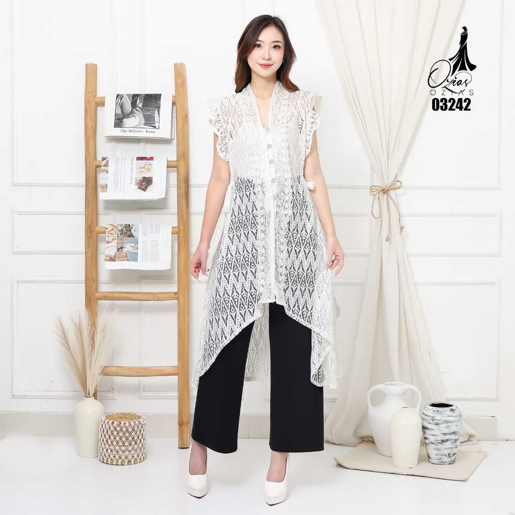 VEST OUTER OZIKO BROKAT CORNELI 03242 03459 LD 105 I Outer Kondangan Wanita I Outer Casual