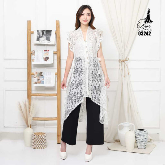 VEST OUTER OZIKO BROKAT CORNELI 03242 LD 105 I Outer Kondangan Wanita I Outer Casual
