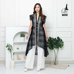 VEST OUTER OZIKO BROKAT CORNELI 03242 LD 105 I Outer Kondangan Wanita I Outer Casual