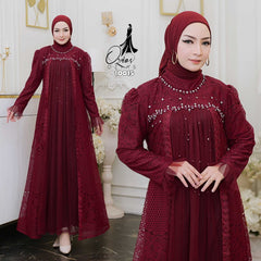 OZIAS GAMIS BROKAT 10015 LD 105 120 I Gamis Brokat Premium I Gamis Kondangan Mewah
