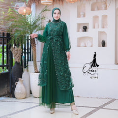 GAMIS OZIAS TILE BORDIR 07146 07133 07161 LD 105 I Gamis Tile Cantik I Gamis Kondangan Mewah