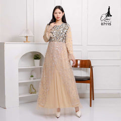 GAMIS OZIAS TILE 07115 LD 105 I Gamis Tile Bordir I Gamis Pesta