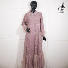 GAMIS OZIAS BROKAT IMPORT 09618 LD 105 I Gamis Fashion Simpel I Gamis Remaja Mewah