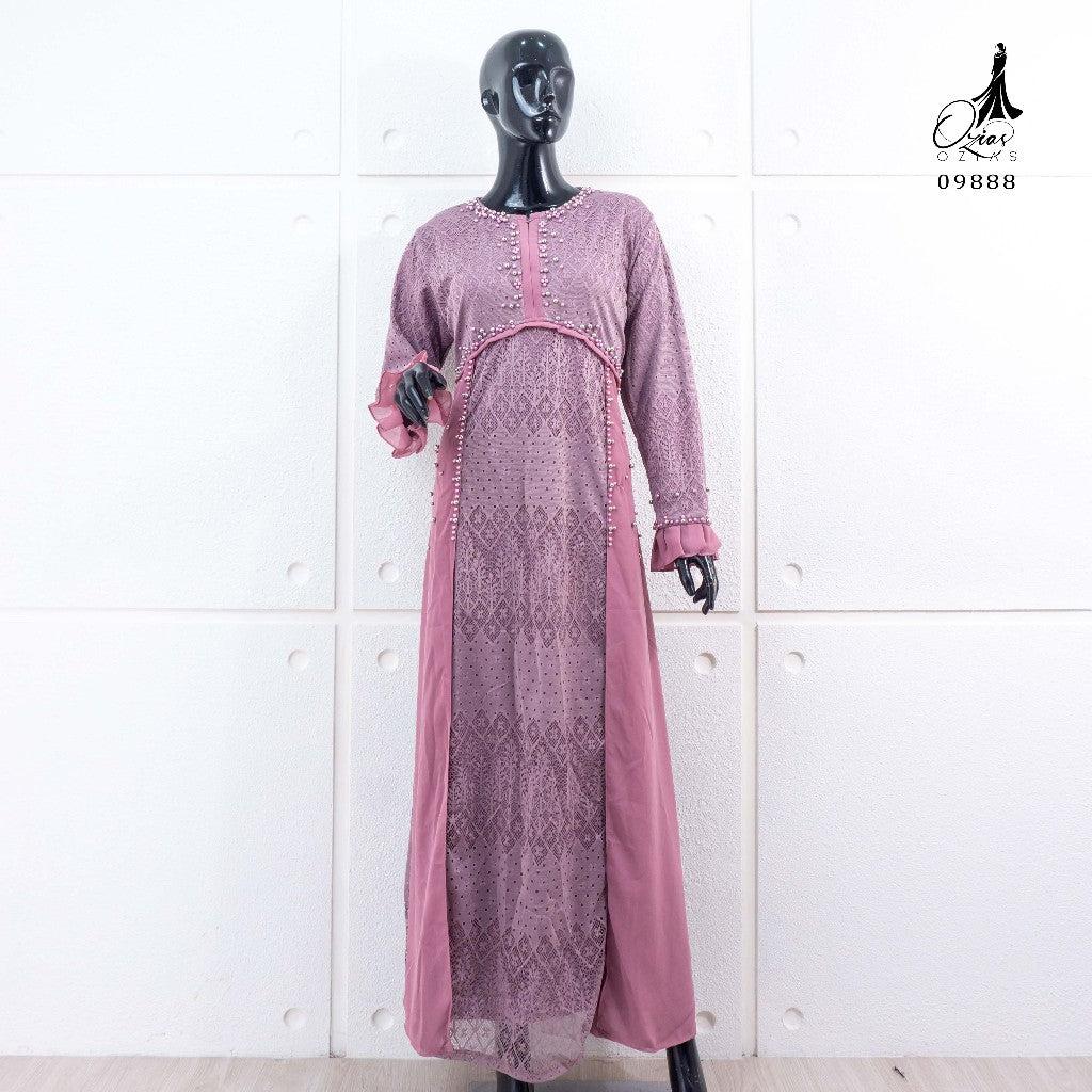 GAMIS OZIAS BROKAT FLORANCE 09888 LD 105 I Gaun Pesta Muslimah I Fahion Dewasa Muslim Busui Friendly Nyaman Panjang