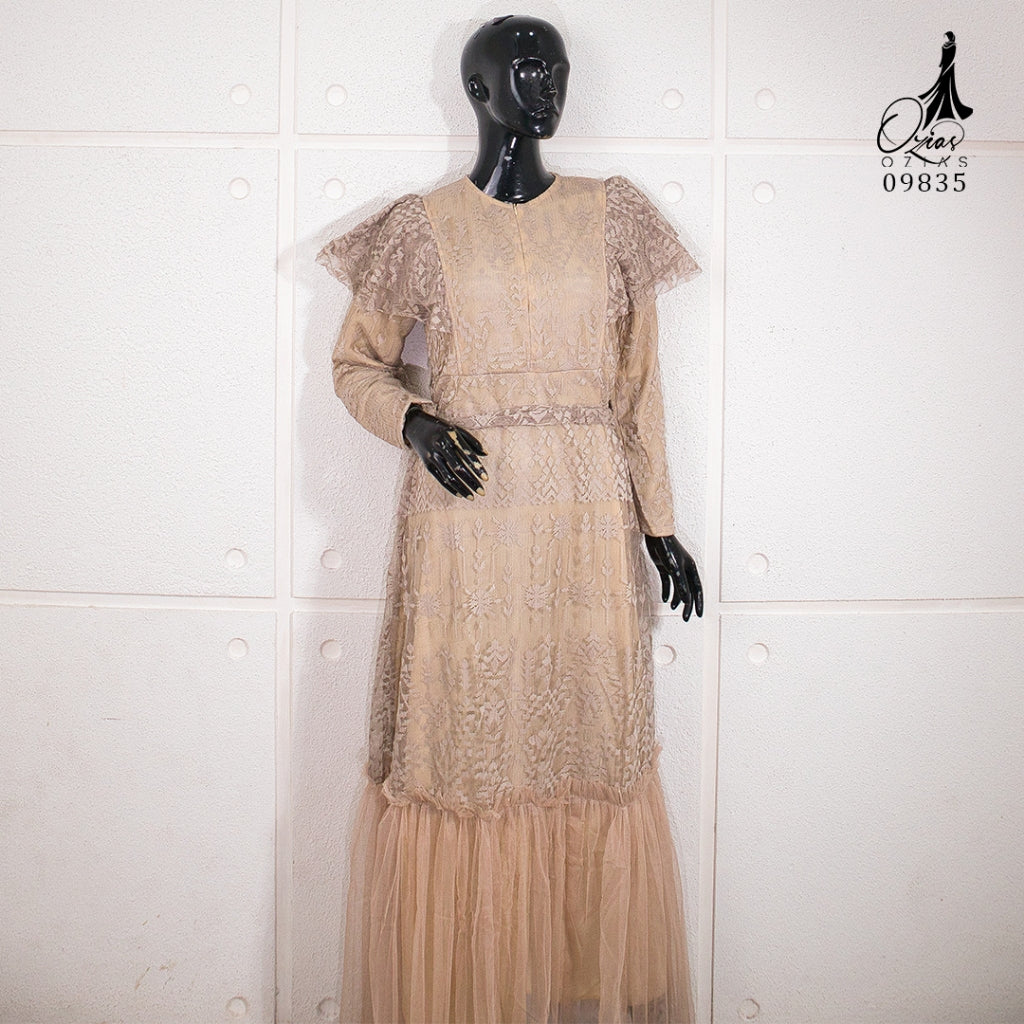 GAMIS OZIAS BROKAT TIARA 09835 LD 105 I Gamis Brisemade Muslimah I Dress home Busui Friendly Wanita Panjang