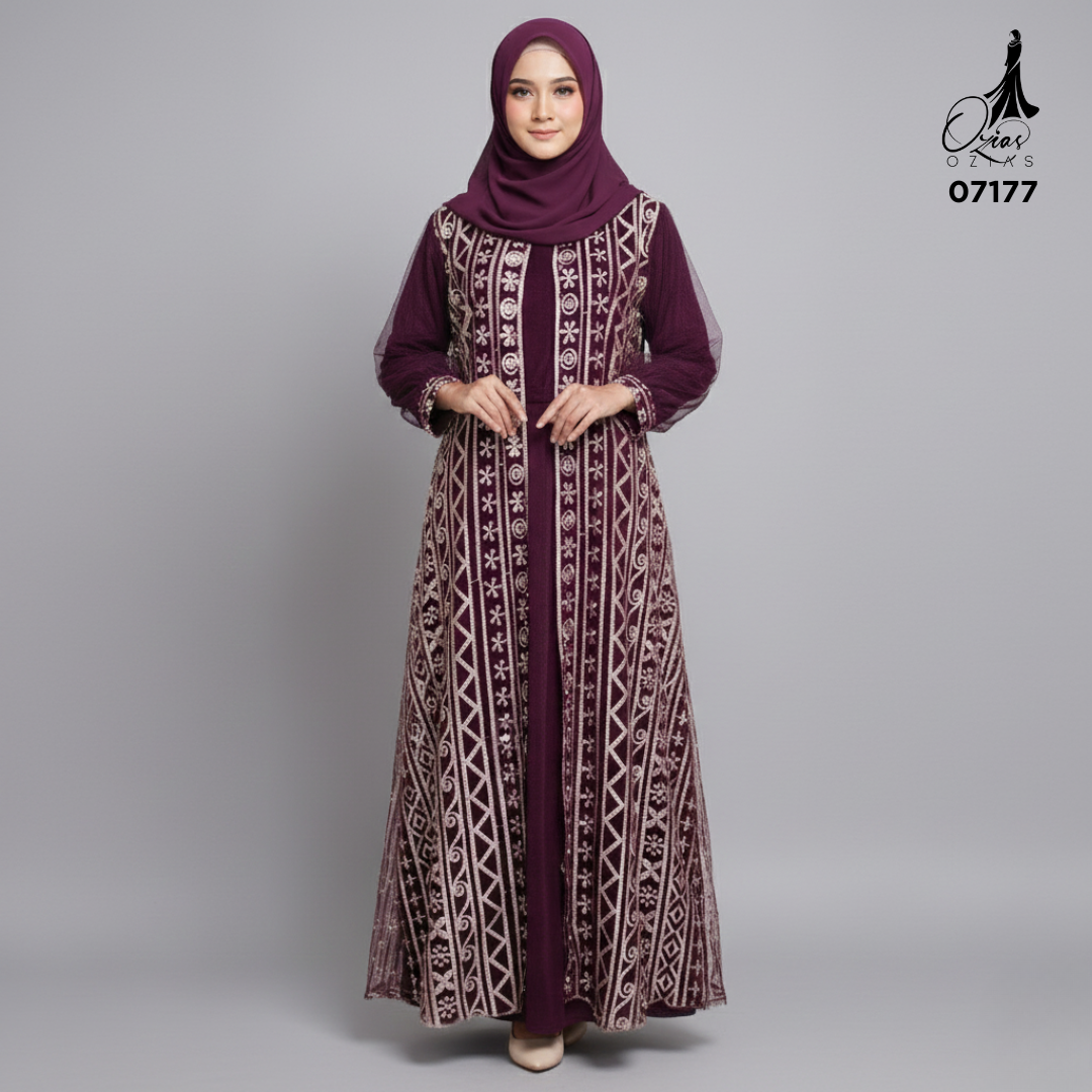 GAMIS OZIAS TILE 07177 LD 105 120 I Gamis Tile Mewah I Gamis Kondnagan Dan WIsuda Wanita