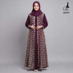 GAMIS OZIAS TILE 07177 LD 105 120 I Gamis Tile Mewah I Gamis Kondnagan Dan WIsuda Wanita
