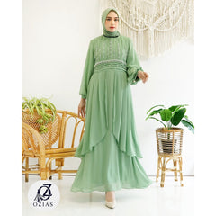 GAMIS OZIAS SIFON CERUTY 09608 LD 105 I Gamis Lebaran Simpel I Gamis Dewasa Remaja Muslim Nyaman