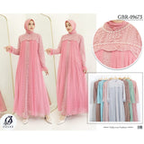 Ozias - Gamis Brokat 09673 LD 105 I Gamis Cantik Wanita I Gamis Kondangan Mewah